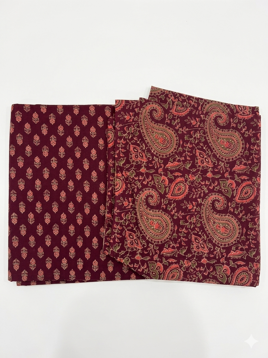 maroon cotton suit