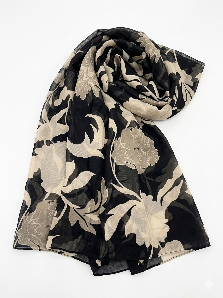 Black with beige floral print Burberry Suit
