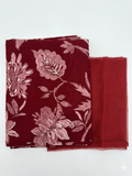 Deep Red Floral Cotton