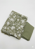 Olive Green Printed Cotton Suit