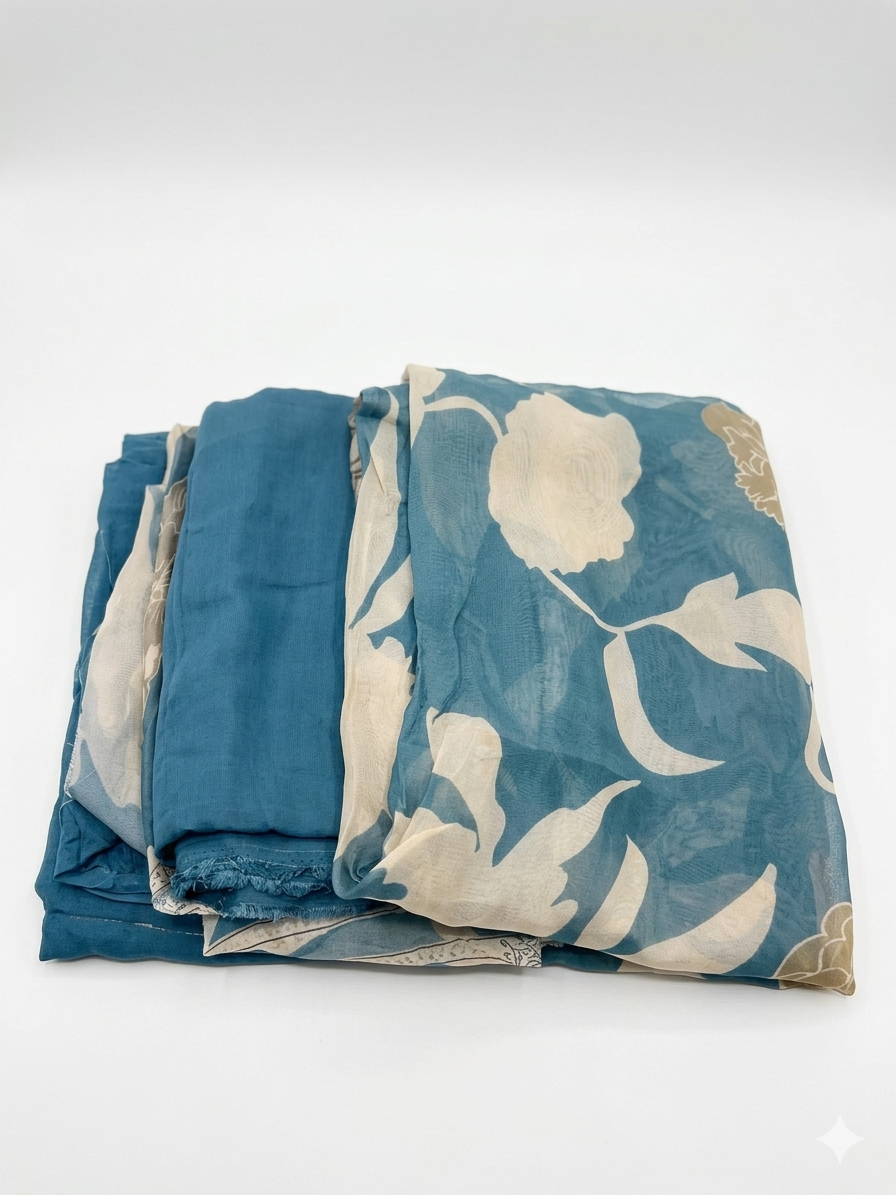 Blue with beige floral print Burberry Suit