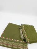 Mehndi Green Embrioded Cotton Suit