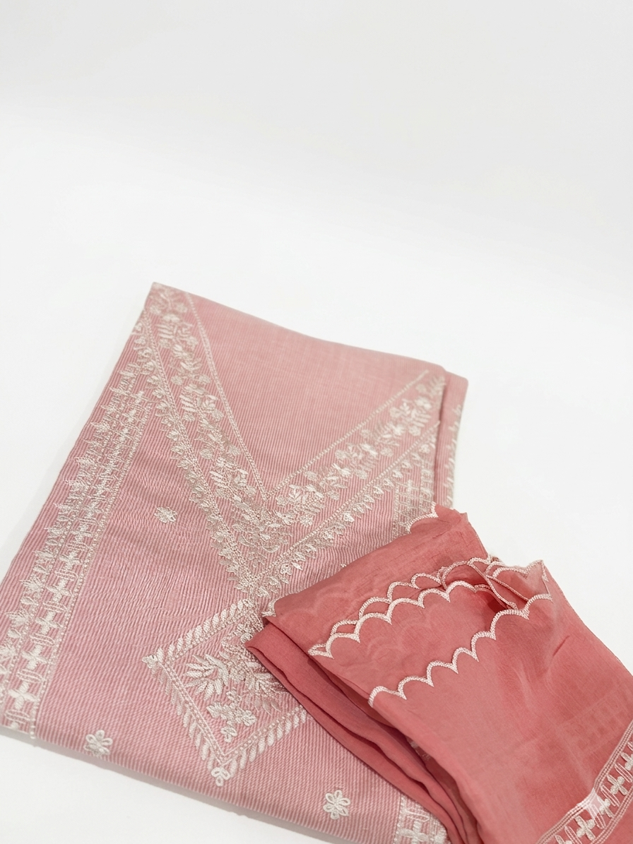 Blush Pink Embroidered  Suit