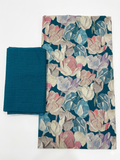Blue Floral Cotton Suit