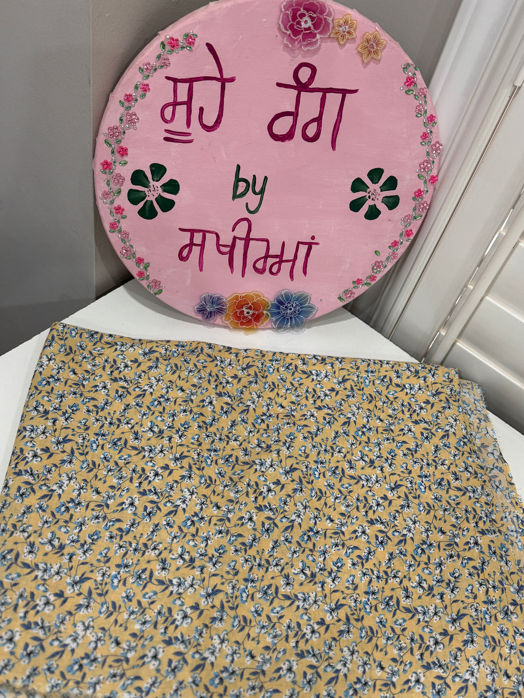 Light Yellow Floral Cotton Suit