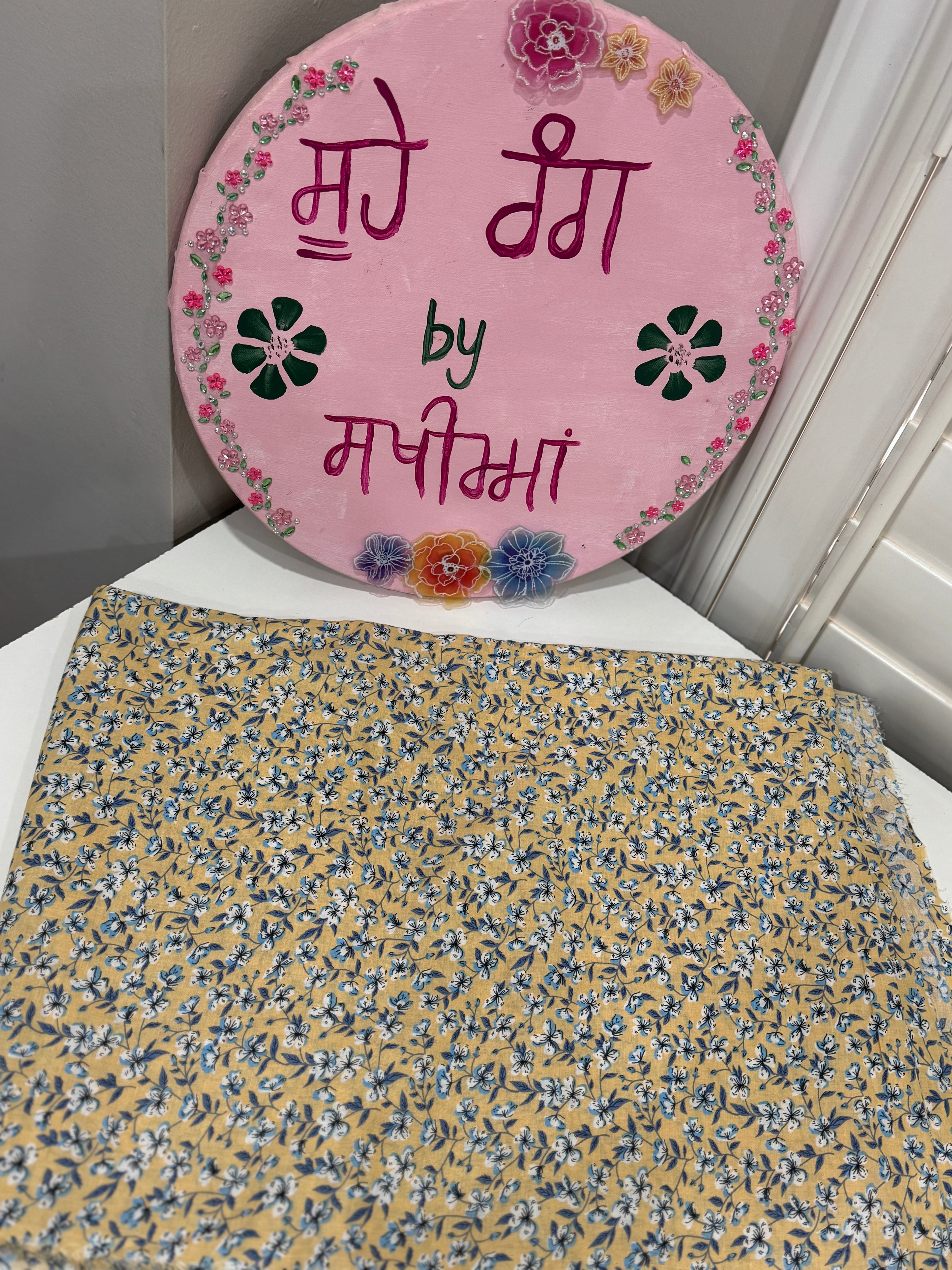 Light Yellow Floral Cotton Suit